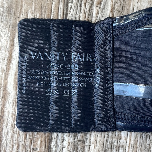 VANITY FAIR BLACK UNDERWIRE BRA, 38D - Picture 16 of 16